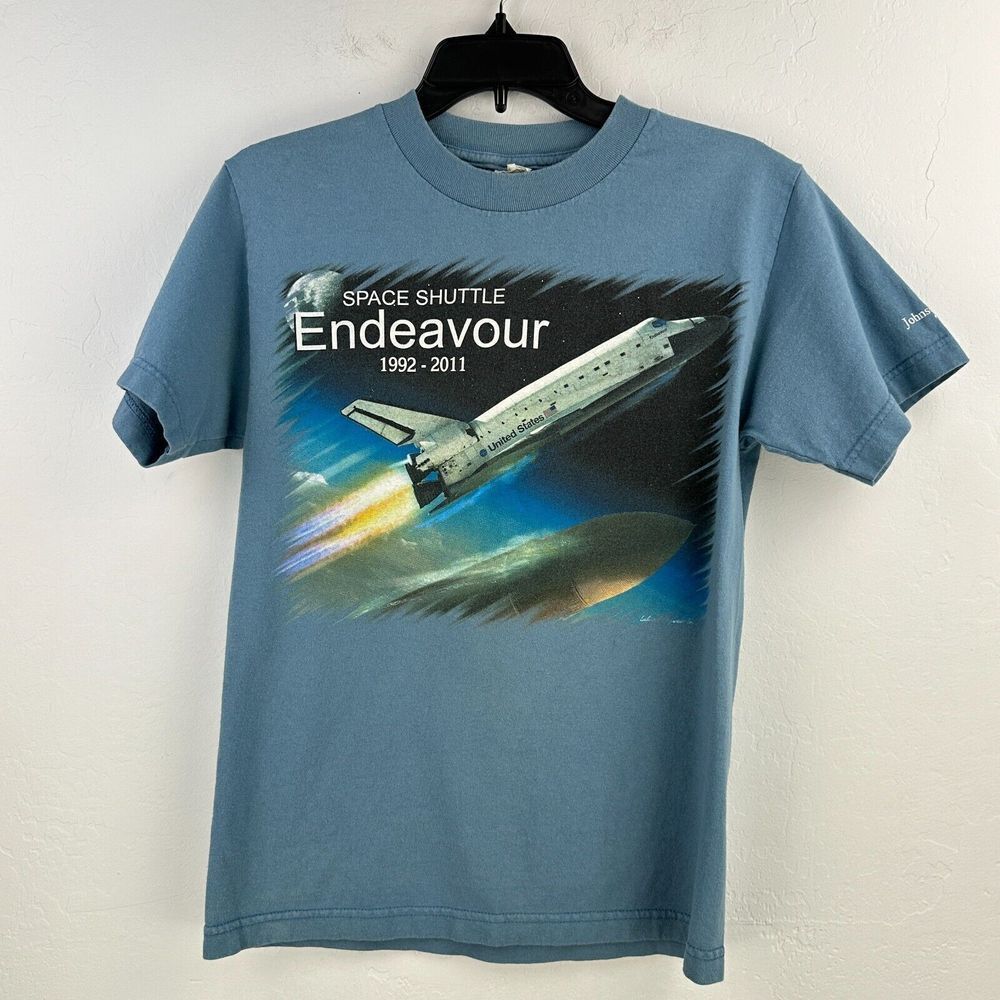 Vtg NASA Endeavour Johnson Space‎ Center Alstyle T-shirt Mens S Space Shuttle